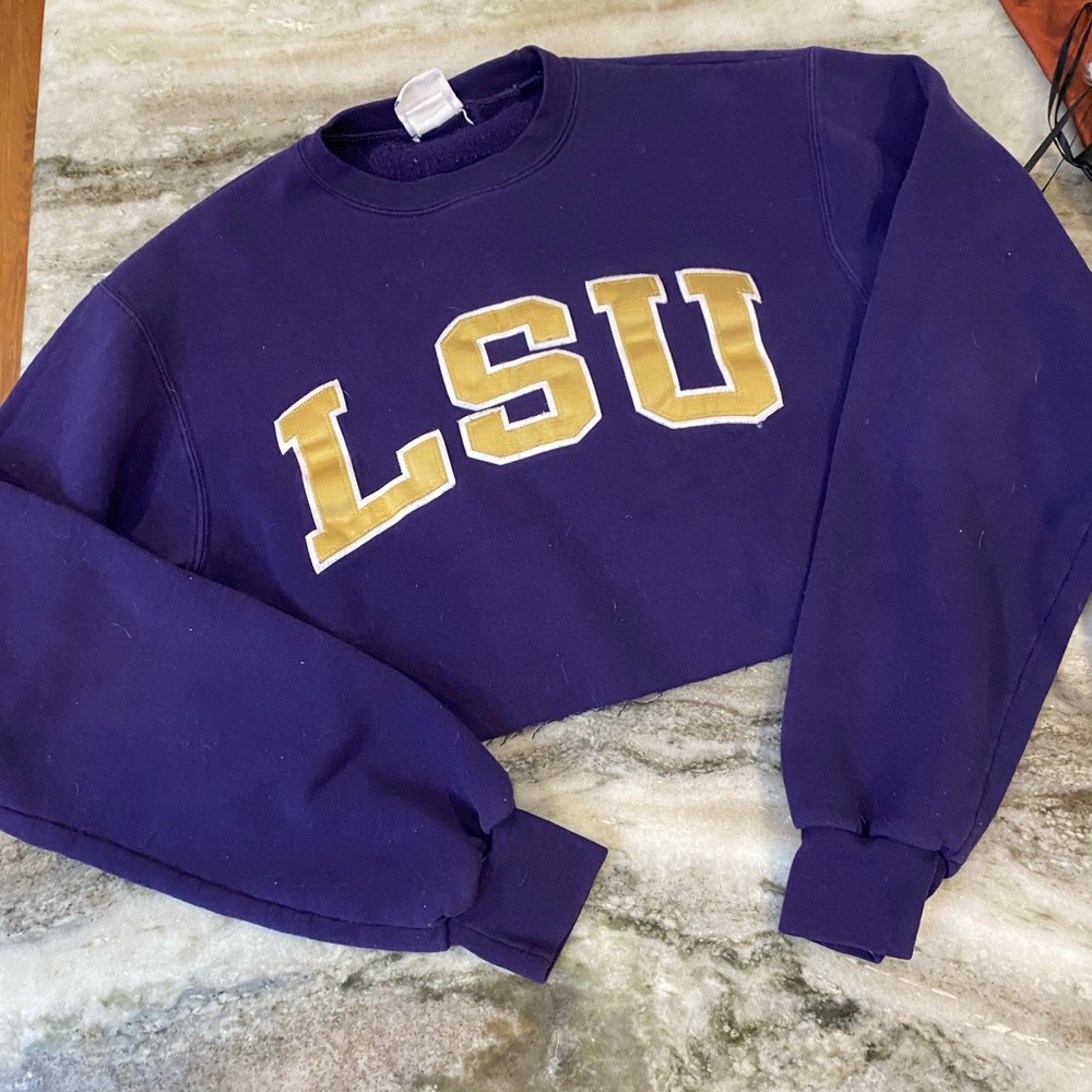 LSU crop sweatshirt